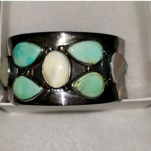 Designer turquoise mother of pearl bracelet